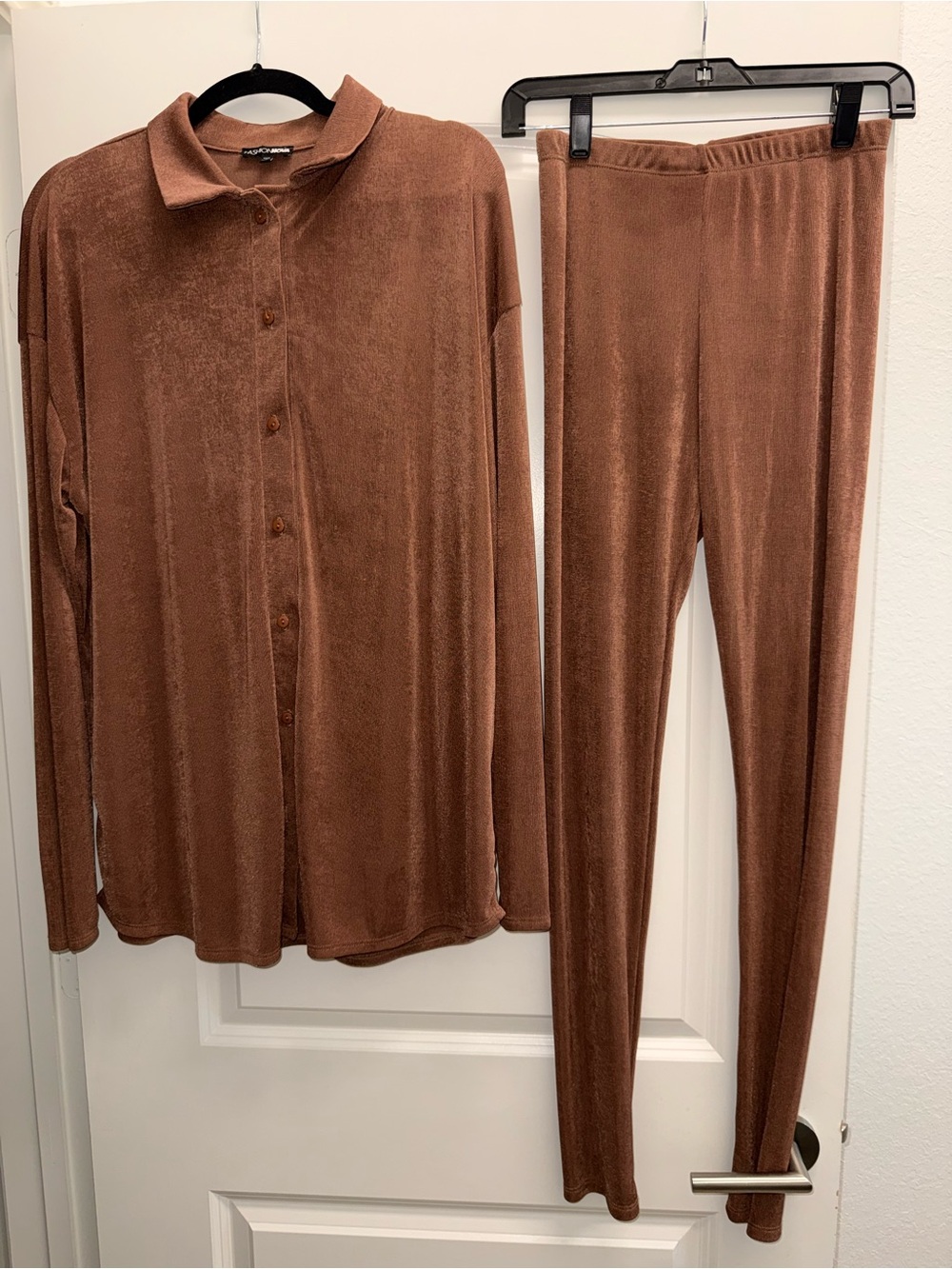 Comfy Button-Front Top & Legging Set in Copper
